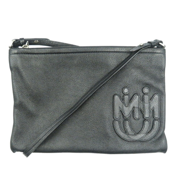 MIU MIU Black Leather Shoulder Bag - Picture 1 of 7